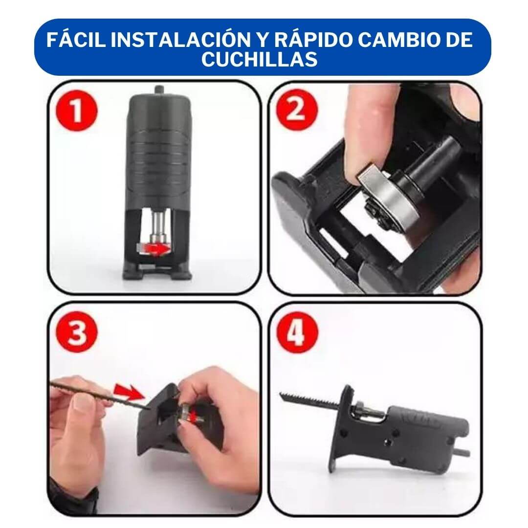 Sierra con Adaptador Universal para Taladro | Corta Madera, PVC y Metal