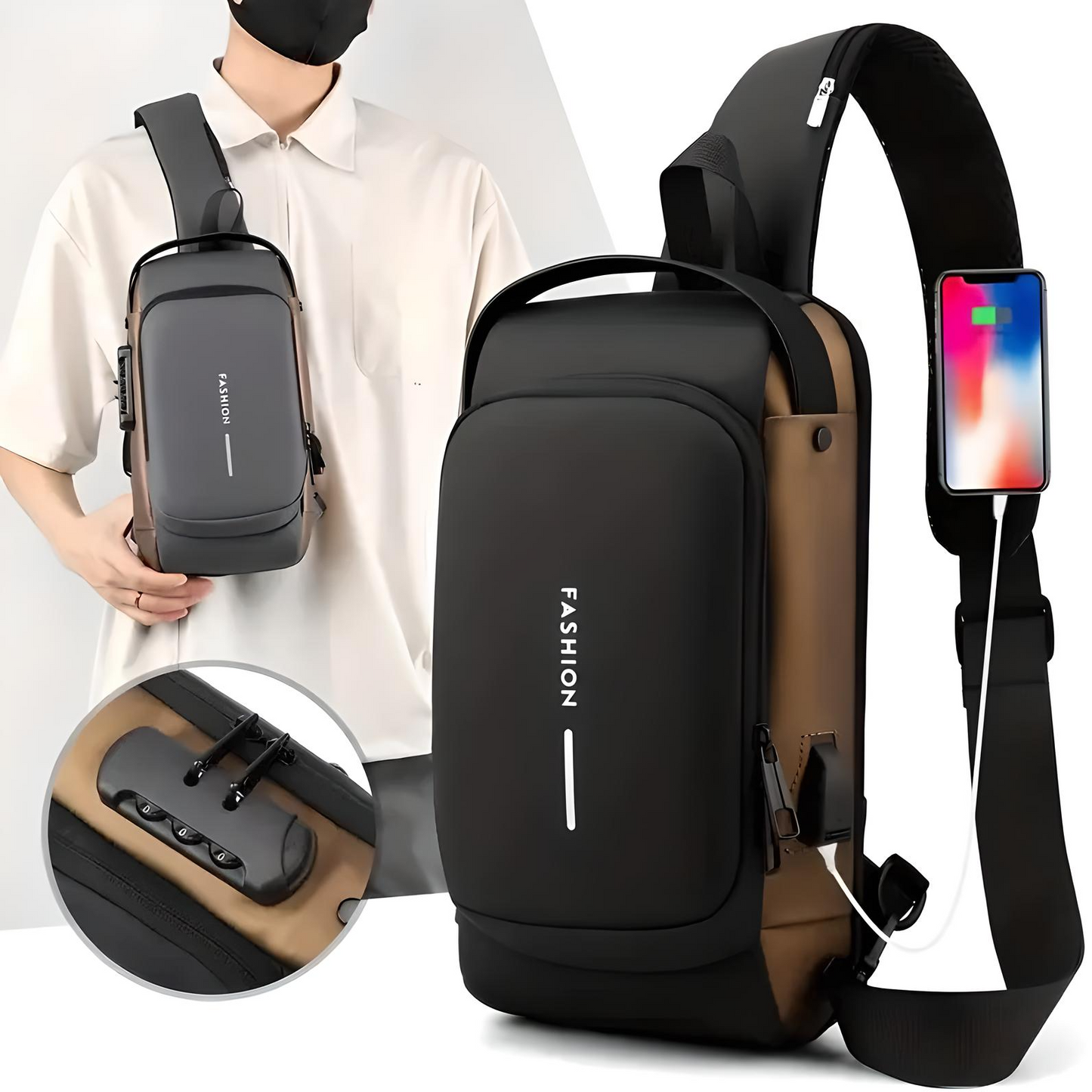 Bolso Anti-Robo Impermeable con USB - Estilo, seguridad, organización y conexión en todo momento