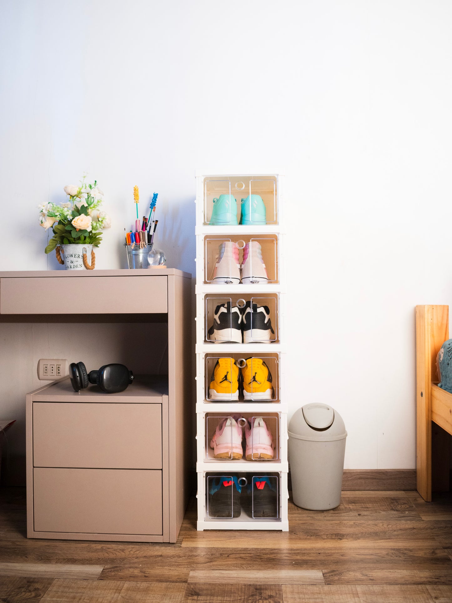 SpaceFit Zapatera Plegable – Organizador Apilable de 6 Niveles