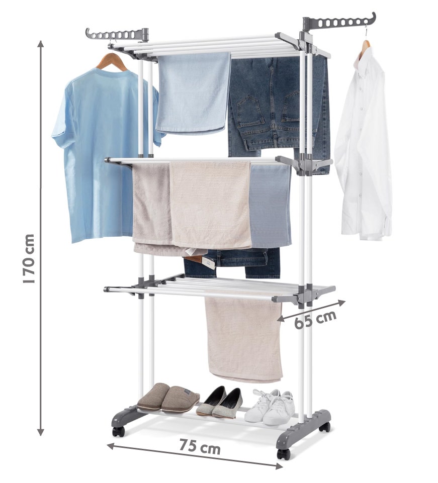 DryClean™ – Tendedero Compacto con Ruedas: seca, organiza y libera espacio desde el primer uso