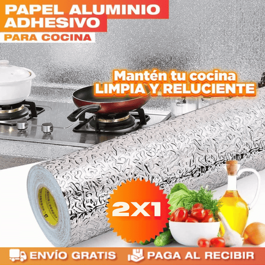 2x1 Papel Autoadhesivo de Cocina 40cm x 3mt – Protege tus superficies y olvídate de la grasa en minutos