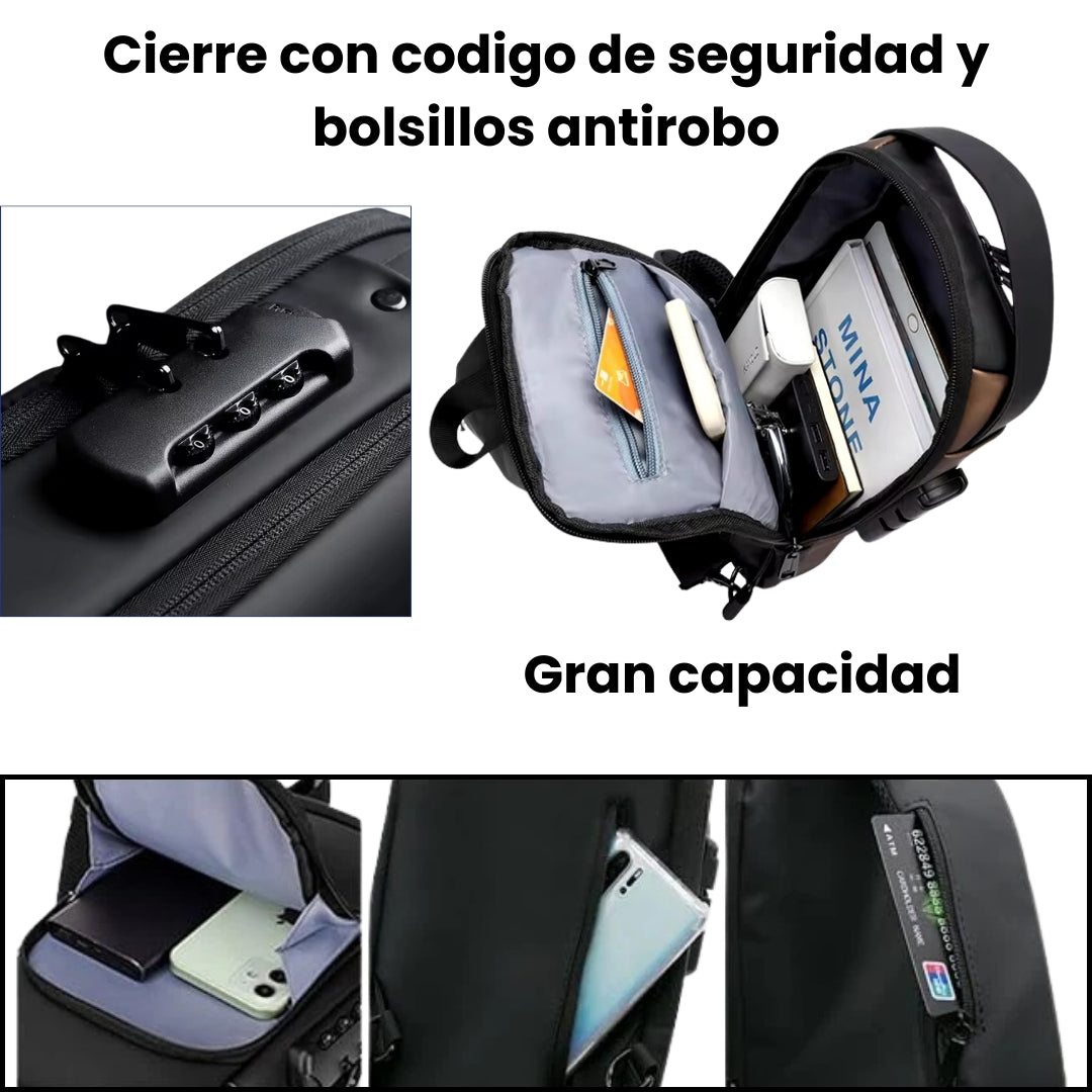 Bolso Anti-Robo Impermeable con USB - Estilo, seguridad, organización y conexión en todo momento