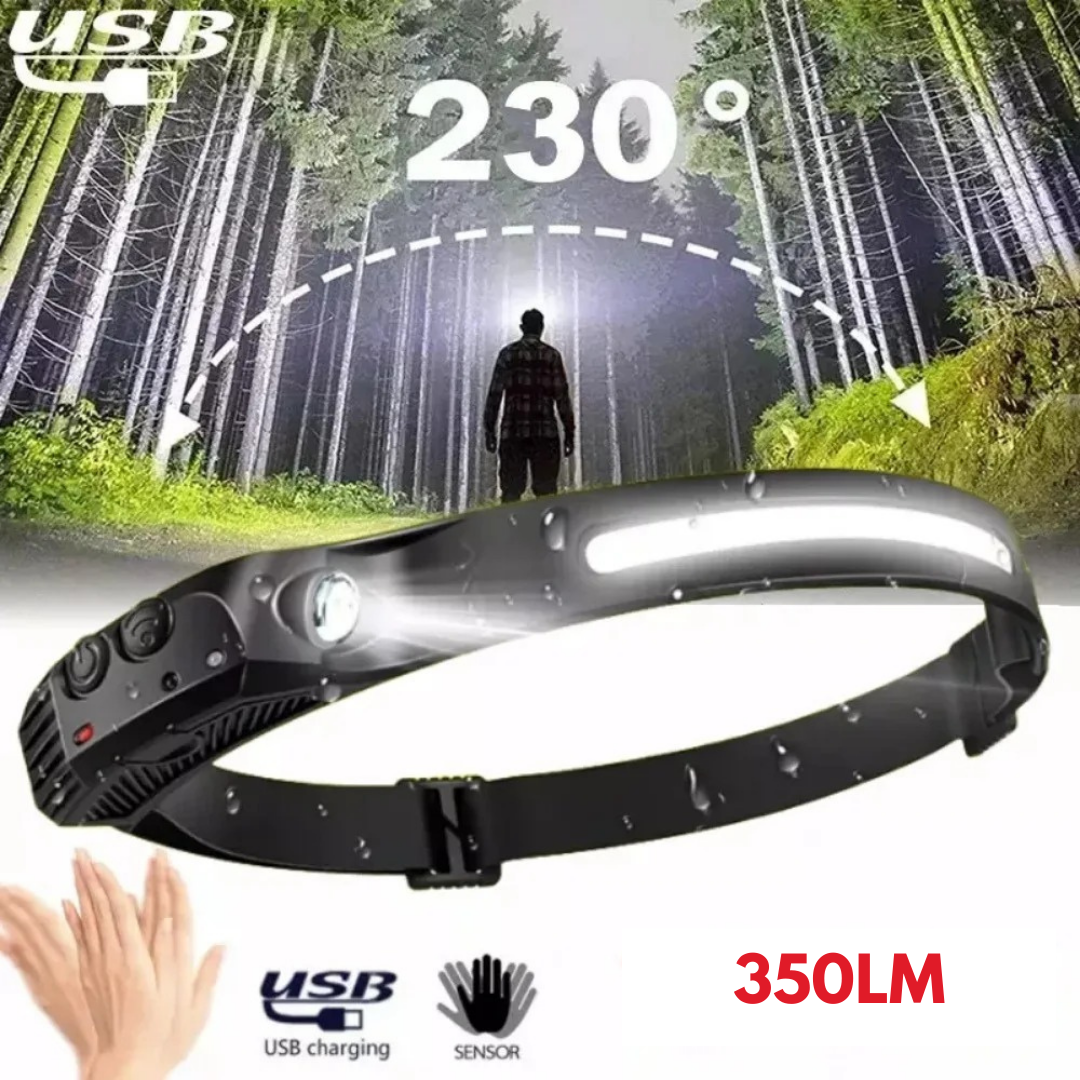 Linterna de Cabeza Recargable con Sensor Inteligente
