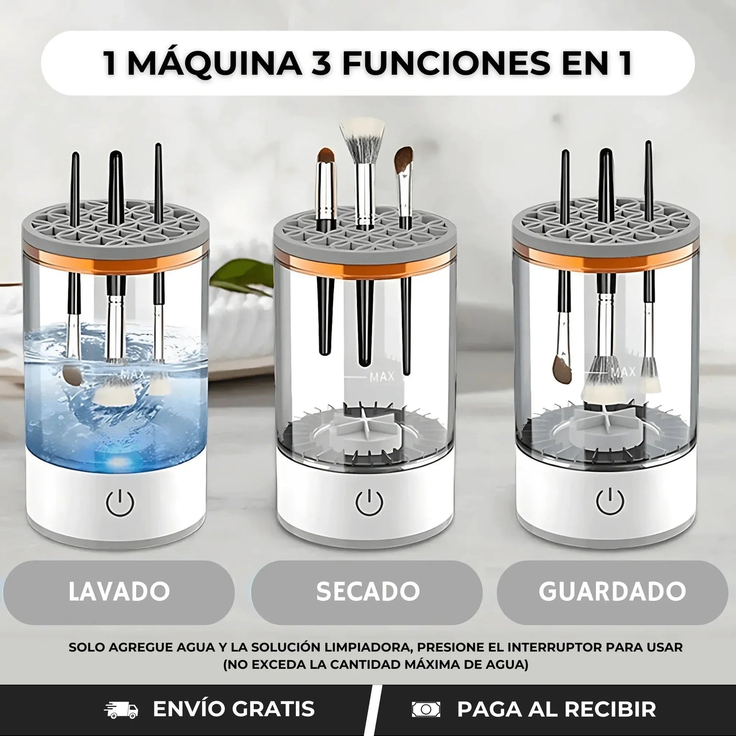 Limpiador Automático de Brochas – Elimina gérmenes, evita infecciones y consigue un mejor difuminado