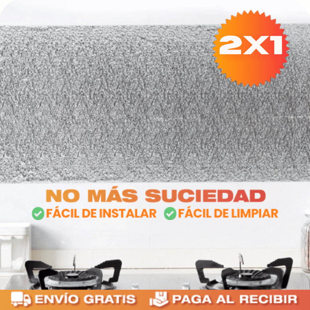 2x1 Papel Autoadhesivo de Cocina 40cm x 3mt – Protege tus superficies y olvídate de la grasa en minutos