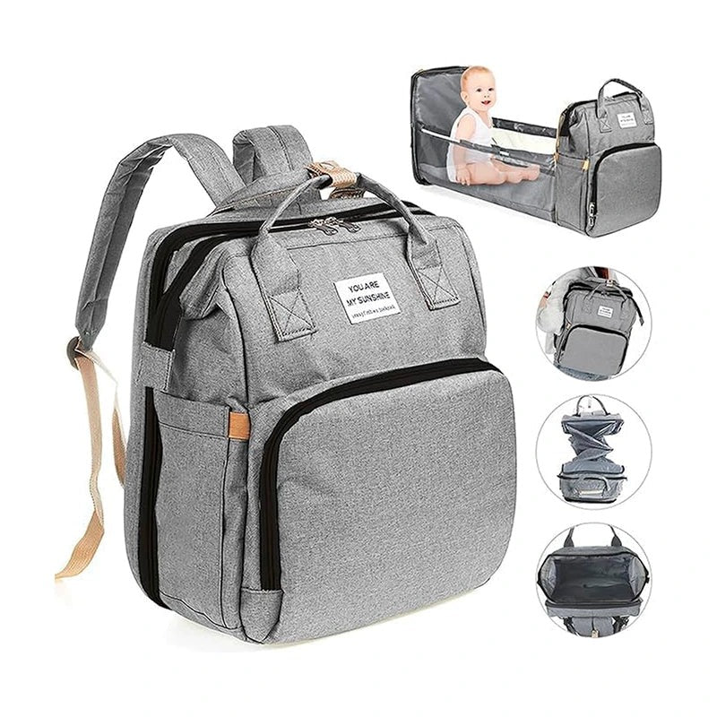 MamiGo™ - Pañalera Multifuncional – Cuna, mudador y bolso en uno, para salidas cómodas y sin estrés