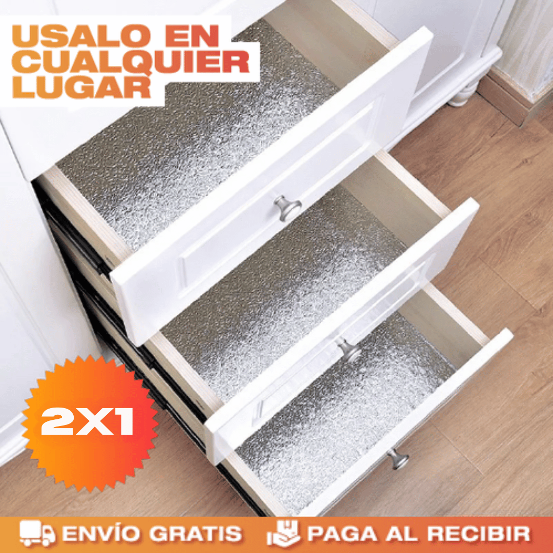 2x1 Papel Autoadhesivo de Cocina 40cm x 3mt – Protege tus superficies y olvídate de la grasa en minutos
