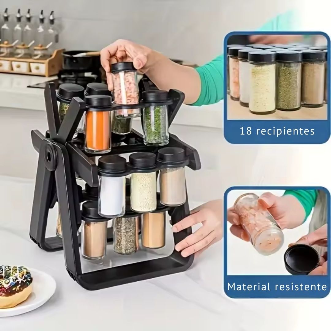 Organizador de especias giratorio - Mantén tu cocina ordena, con estilo y funcional