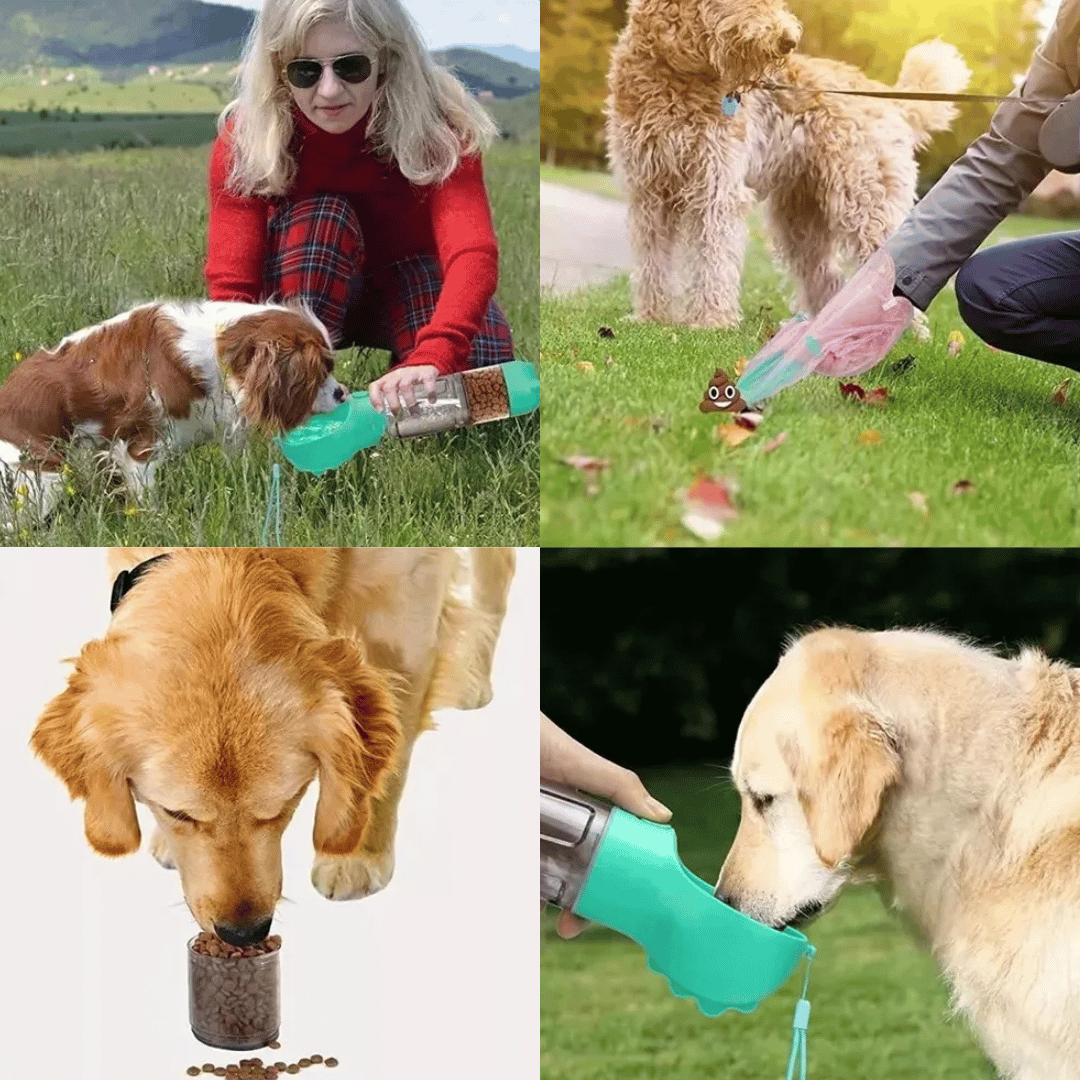 PetGo™ - Botella Multifuncional, Lleva todo lo que necesita tu mascota en un solo accesorio