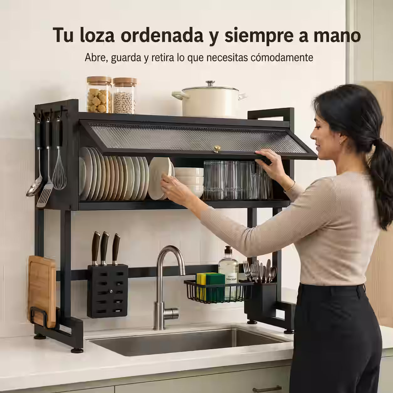 Escurridor Organizador Sobre Lavaplatos 85cm - Libera espacio, organiza tu loza y transforma tu cocina