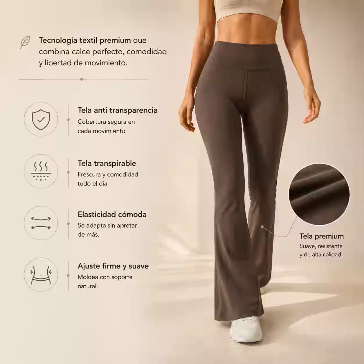 2x1 Calza Flare Premium Levanta Cola - Realza y define glúteos, alarga visualmente tus piernas y crea efecto abdomen plano