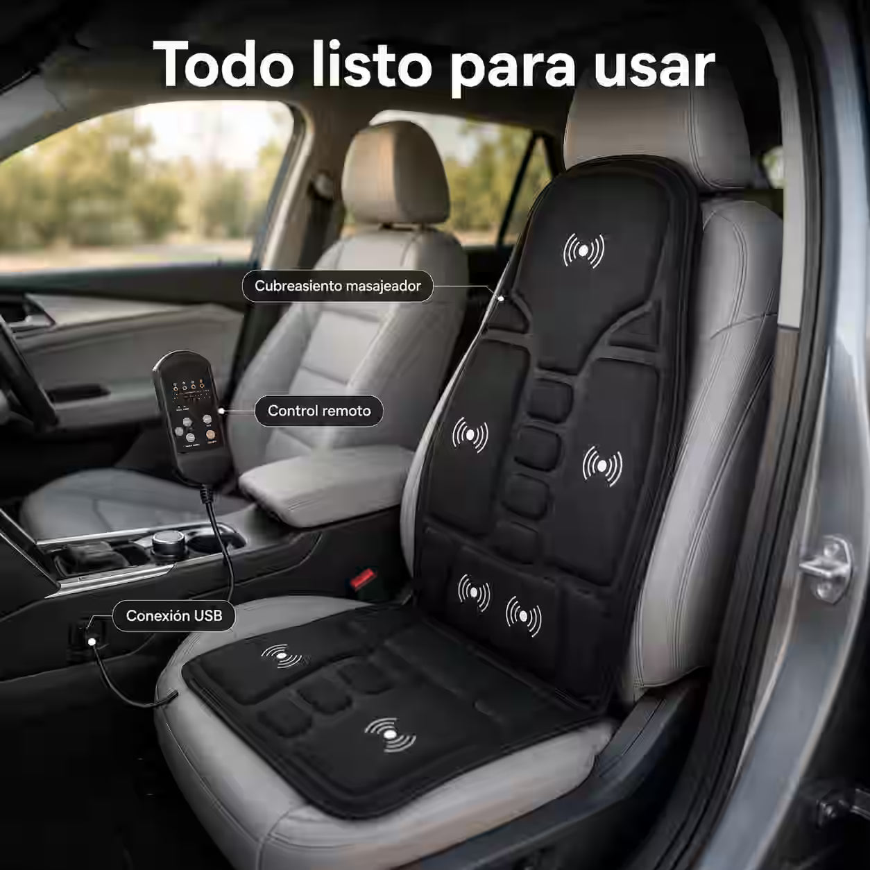 Cubreasiento Masajeador con Calor Lumbar – Convierte cualquier asiento en una sesión de masaje personalizada