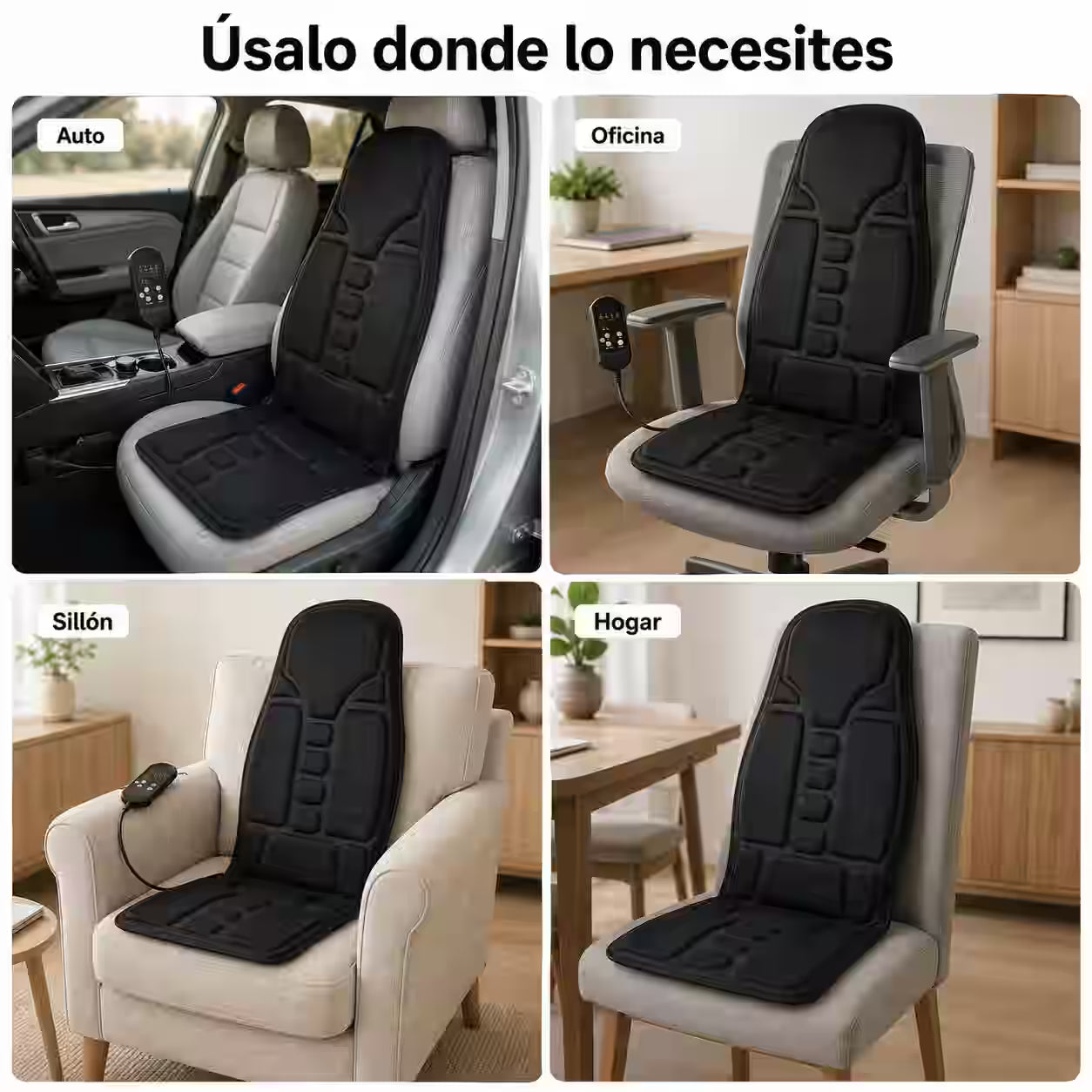 Cubreasiento Masajeador con Calor Lumbar – Convierte cualquier asiento en una sesión de masaje personalizada