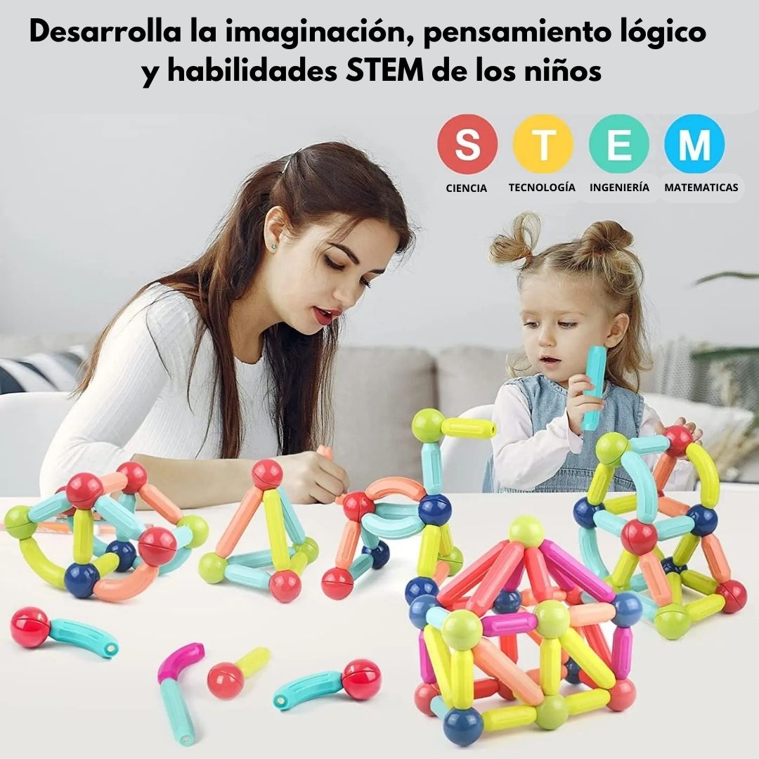 Click Blocks: Juego de Bloques Magnéticos Educativos de 64 Piezas para ...