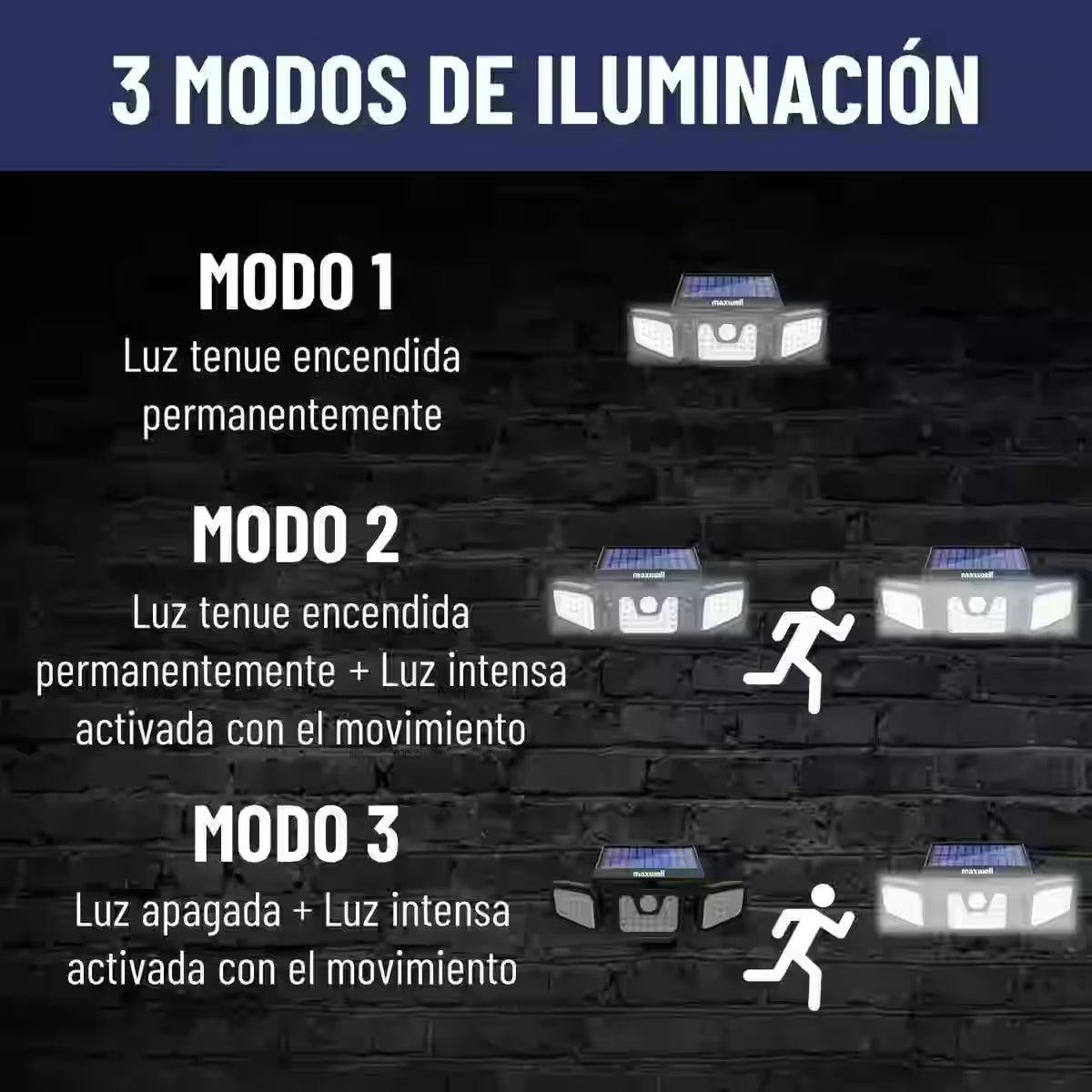 Foco Solar con Sensor de Movimiento – Ilumina tus exteriores hasta por 10 horas sin gastar en electricidad