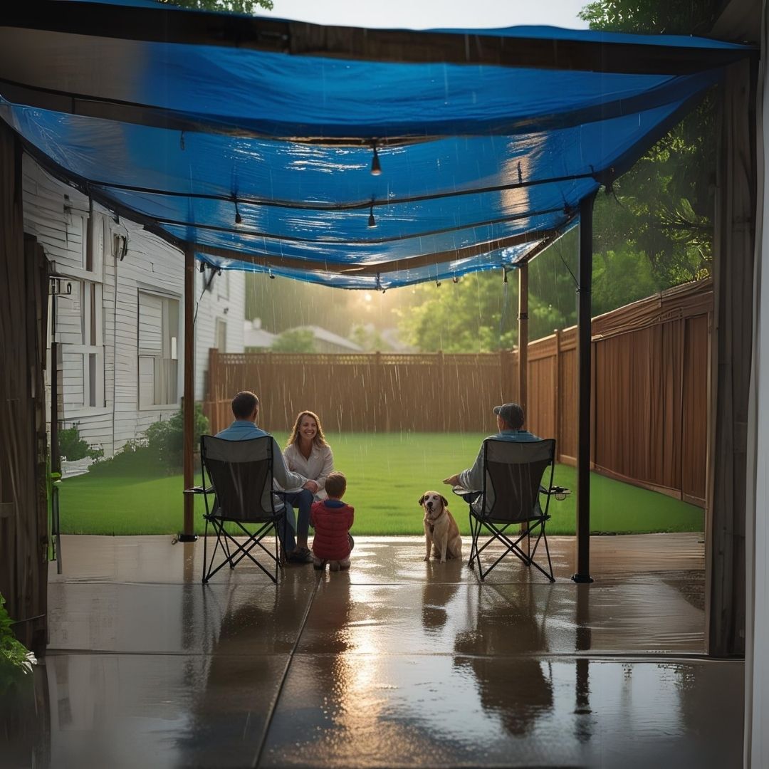SafeCover™ - Lona Impermeable de Alta Resistencia 3x3 - Mantén muebles, leña y mascotas secos durante días de lluvia