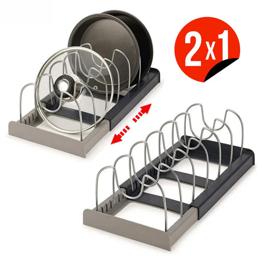 OrderRack™  – Organizador Ajustable para Utensilios – Mantén ollas, tapas, sartenes y más al alcance, sin desorden ni apilamiento