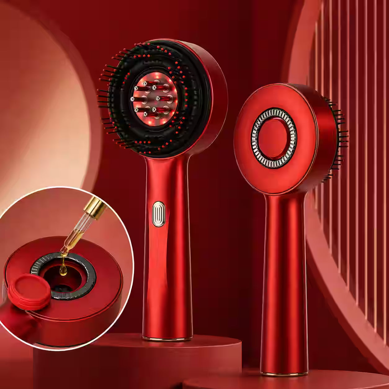 Masajeador Capilar con Terapia de Luz Roja y Aplicador de Sérum o Aceites – Favorece el crecimiento de un cabello más fuerte y saludable desde la raíz