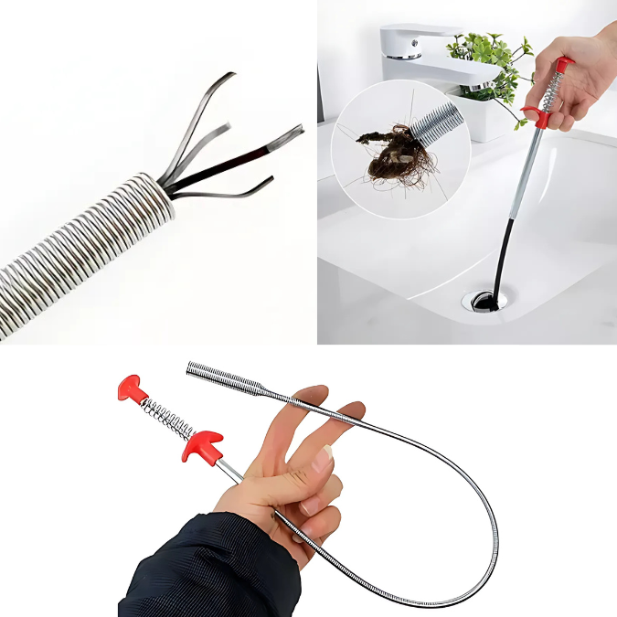 DrainFix™ – Pinza Destapa Cañerías – Soluciona tapones de cabello o restos de comida en segundos sin llamar a un gasfiter