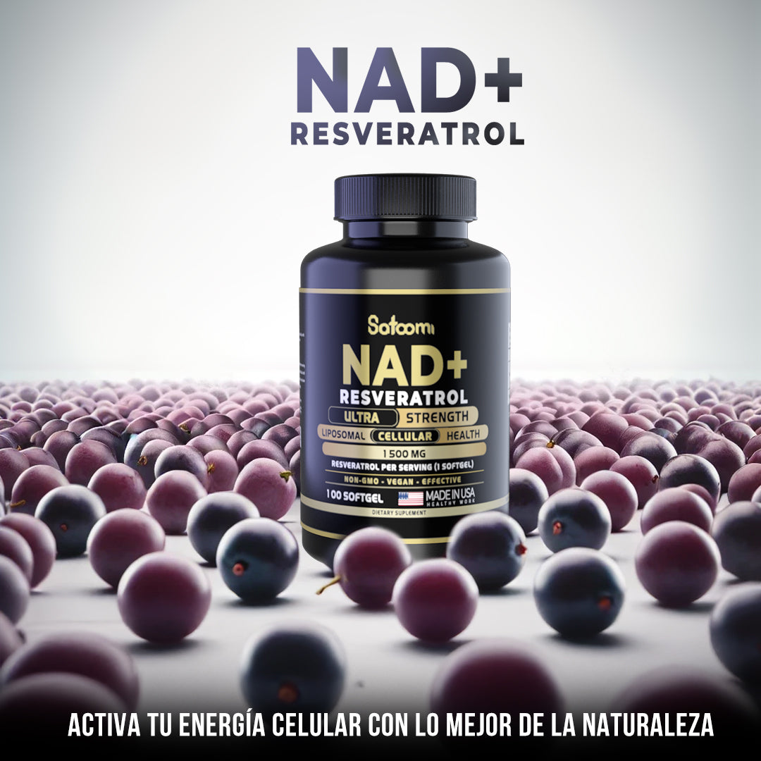 NAD + Resveratrol - Apoya tu salud a nivel celular para mayor energía, juventud y recuperación