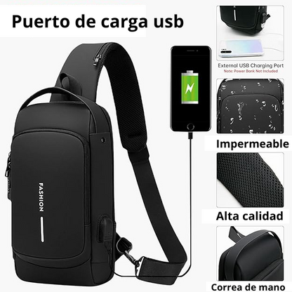 Bolso Anti-Robo Impermeable con USB - Estilo, seguridad, organización y conexión en todo momento