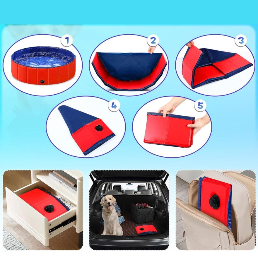 Piscina plegable para mascotas | Diseño Resistente y Portátil | 80x20cm