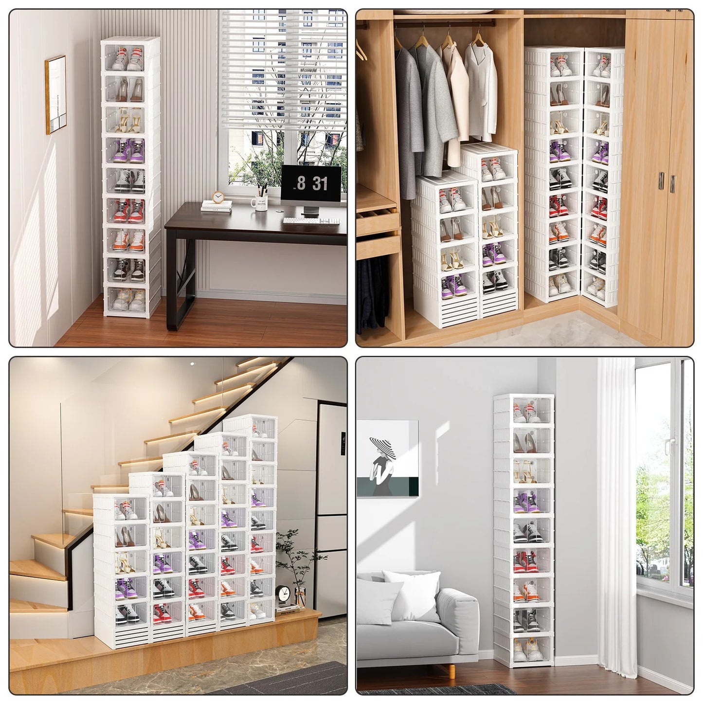 SpaceFit Zapatera Plegable – Organizador Apilable de 6 Niveles