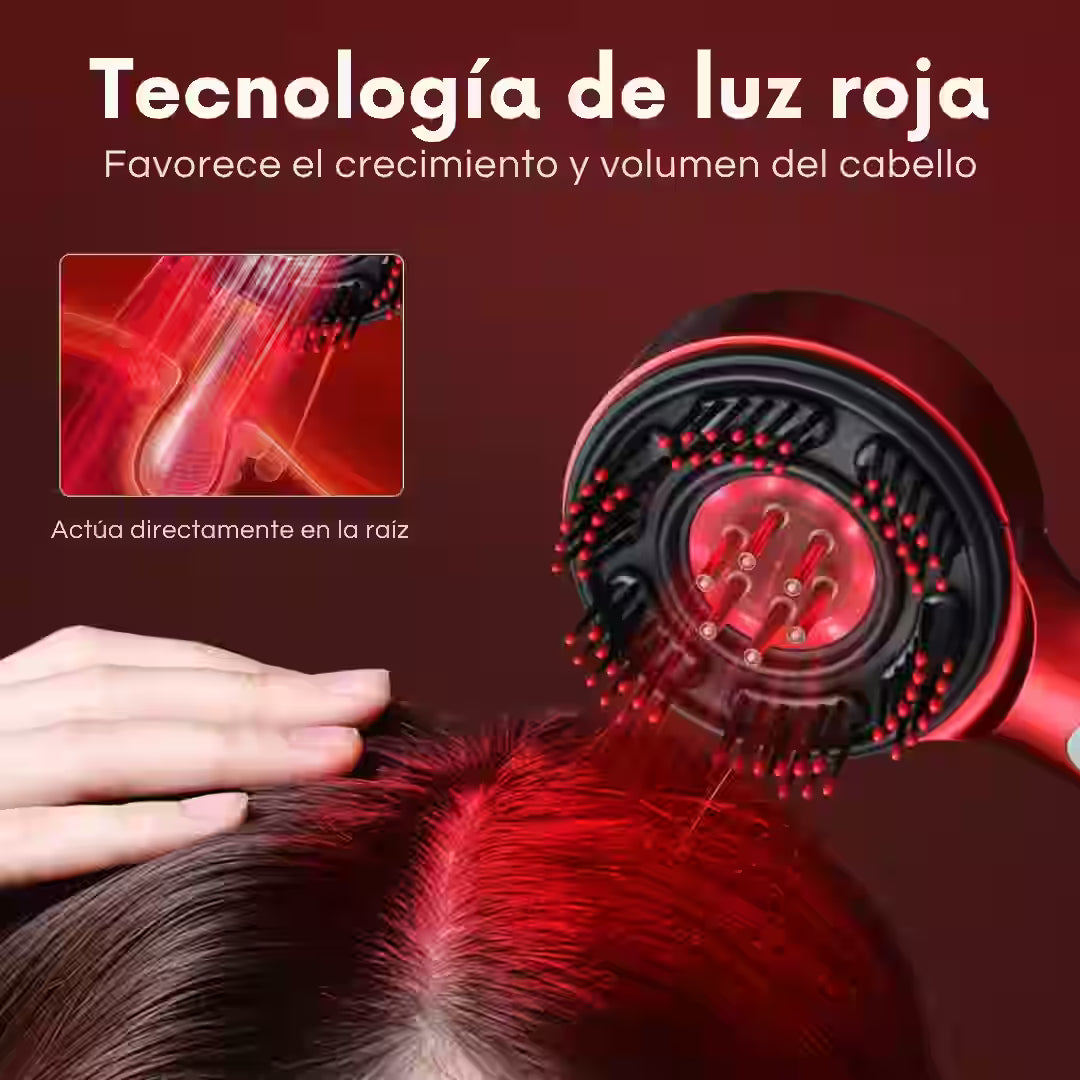 Masajeador Capilar con Terapia de Luz Roja y Aplicador de Sérum o Aceites – Favorece el crecimiento de un cabello más fuerte y saludable desde la raíz