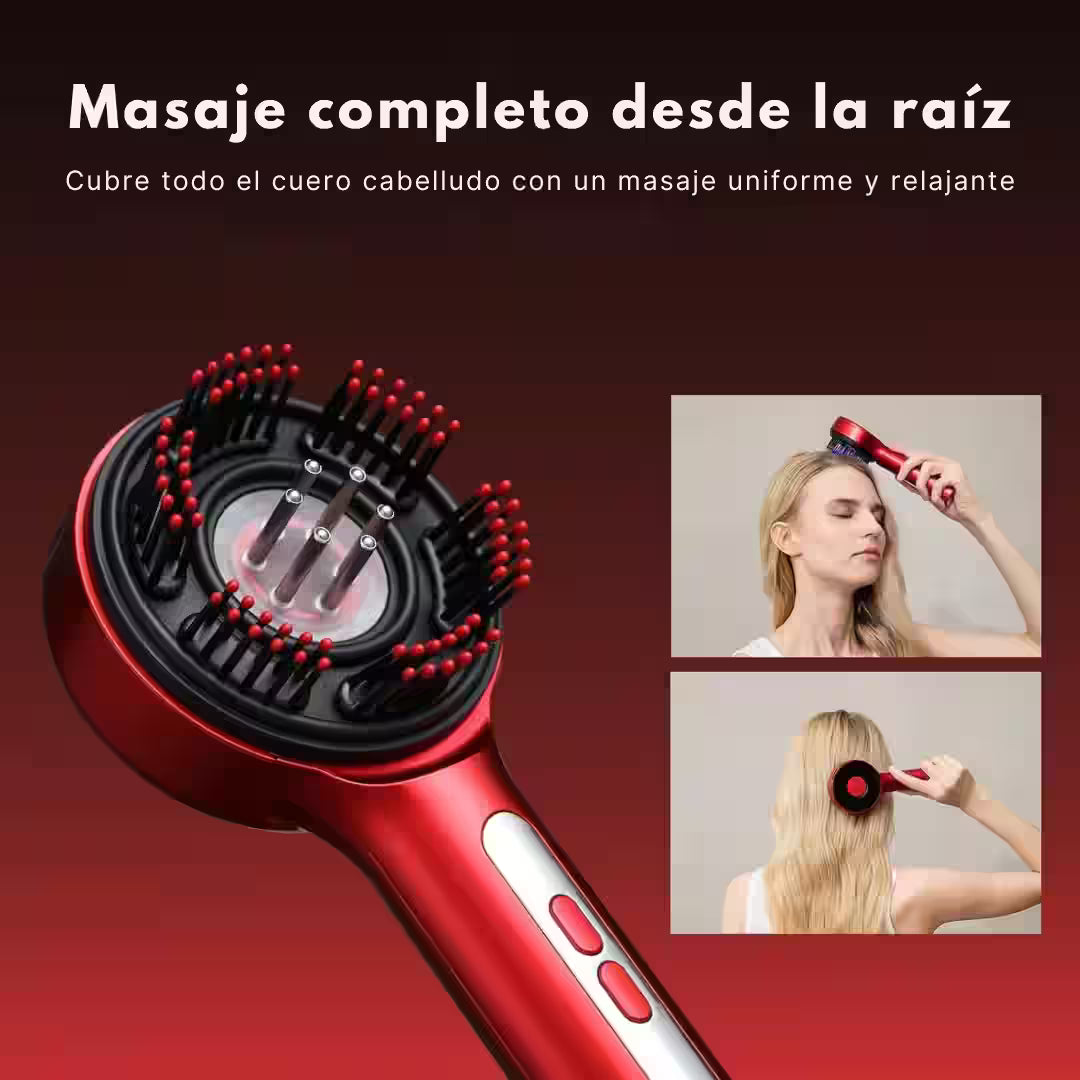 Masajeador Capilar con Terapia de Luz Roja y Aplicador de Sérum o Aceites – Favorece el crecimiento de un cabello más fuerte y saludable desde la raíz